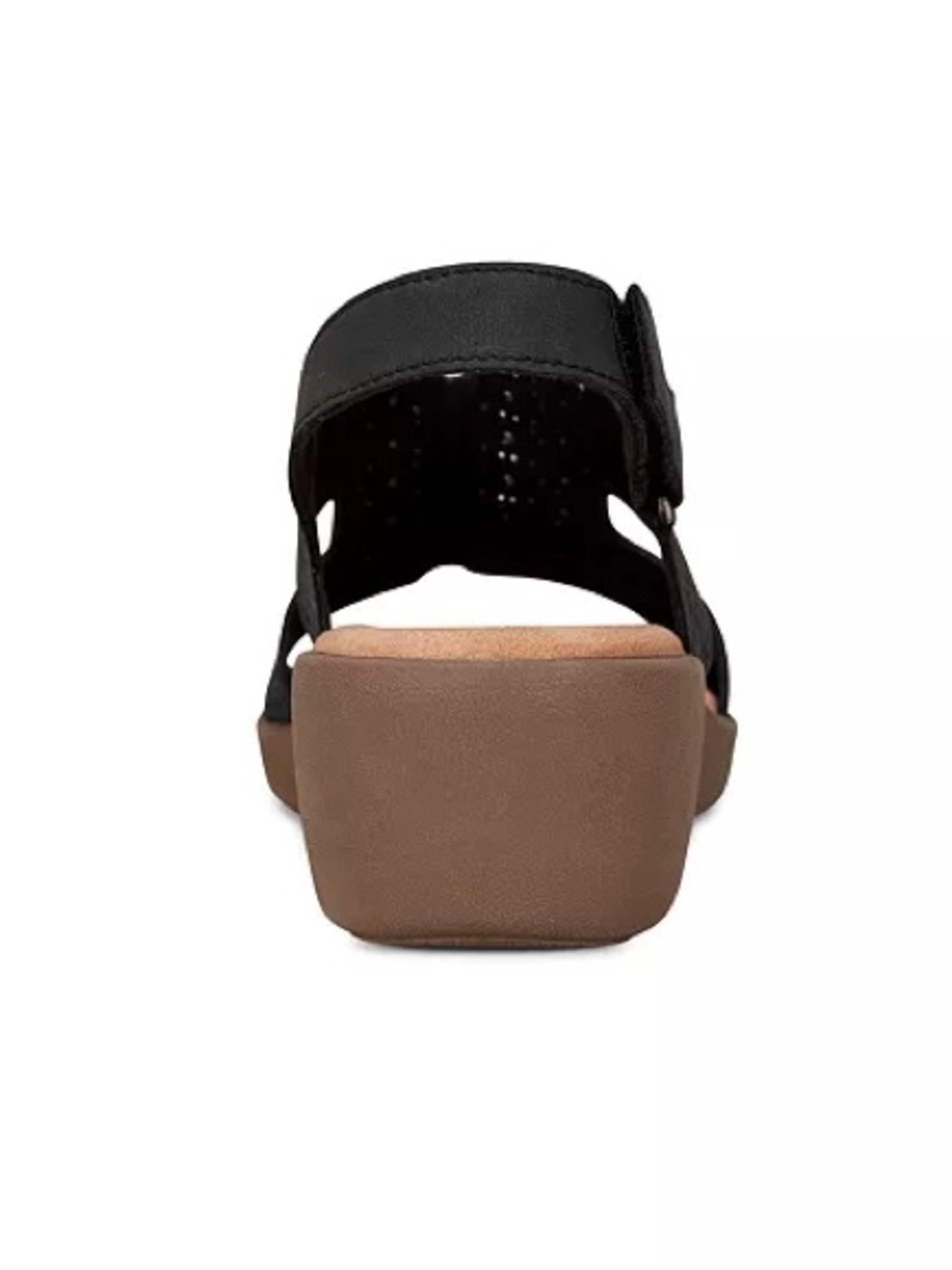 ♥️♥️ Easy Spirit Women’s Kali Low Wedge Round Toe Slingback Sandal - Black - Picture 3 of 5